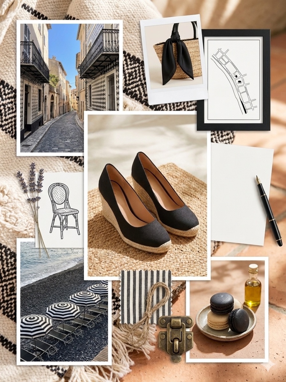 summer shoe 🕶️  J. Crew Black Espadrille Wedge Pumps with Jute Platform NWT